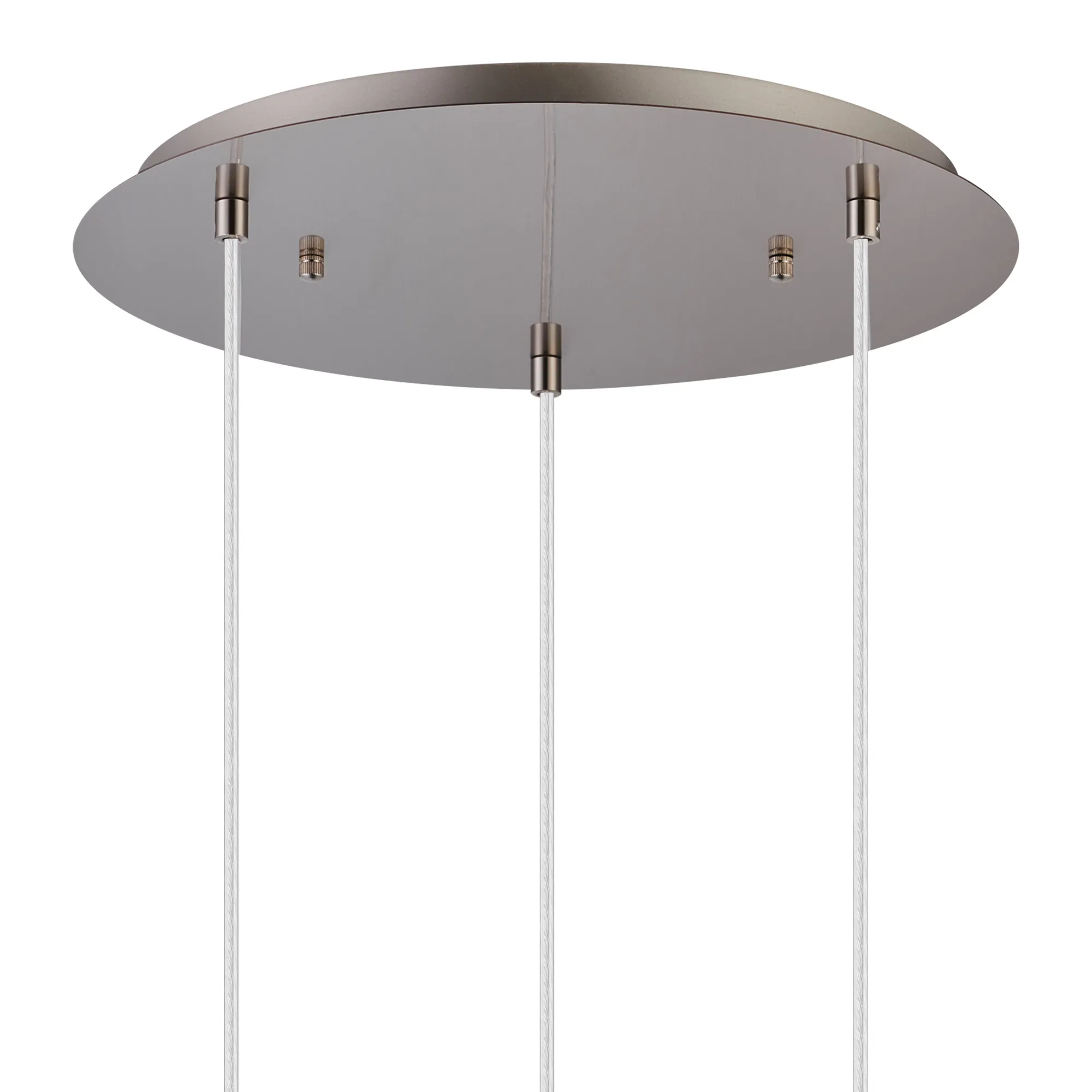 Lori 40cm Round Pendant, 3 Light Adjustable E27, Satin Nickel/Opal Wine Shades DK1371  Deco Lori Satin Nickel